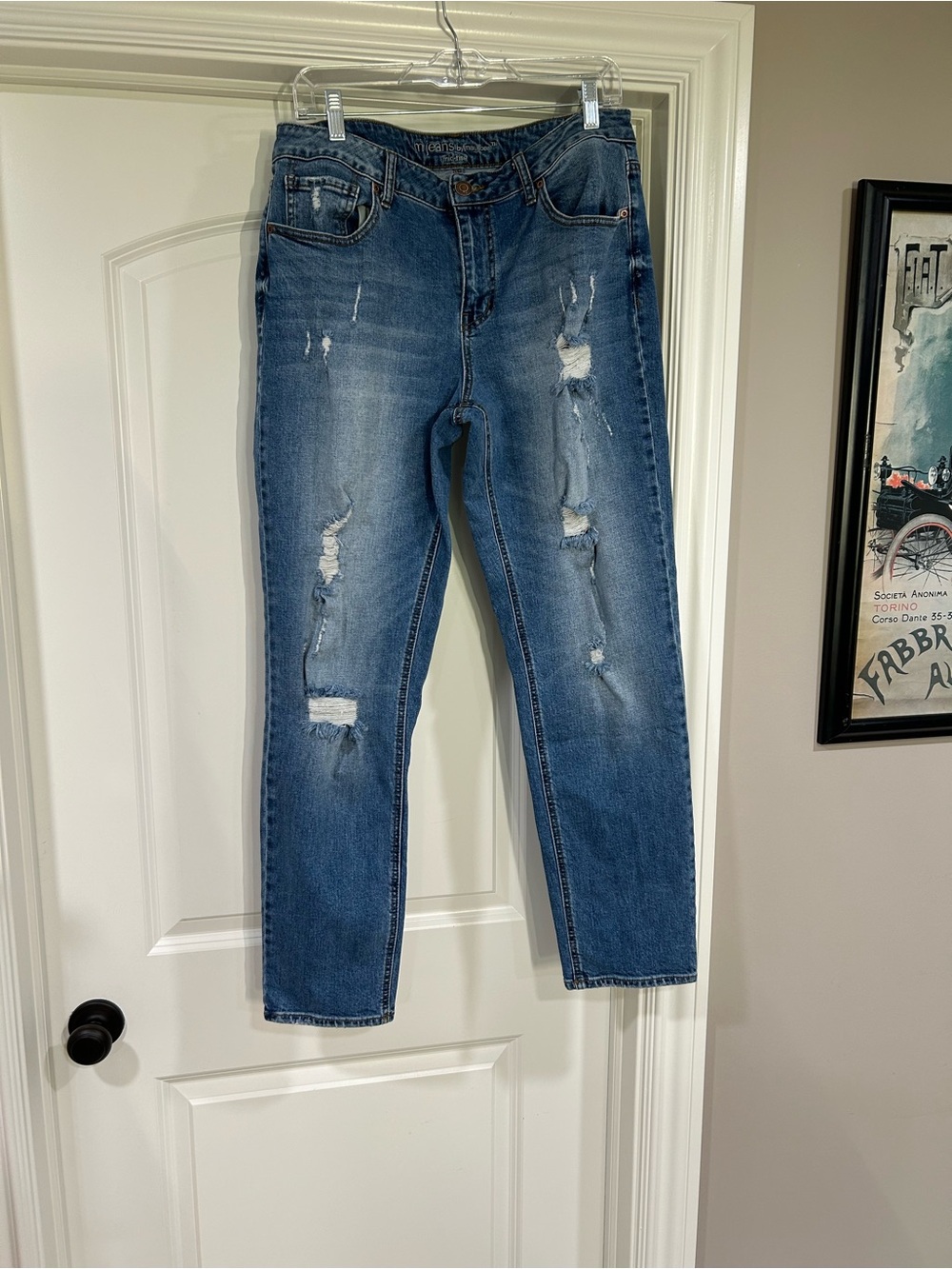 Maurices Distressed Straight Jean 14 Long